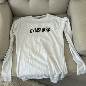 Gym Shark White Long Sleeve Medium